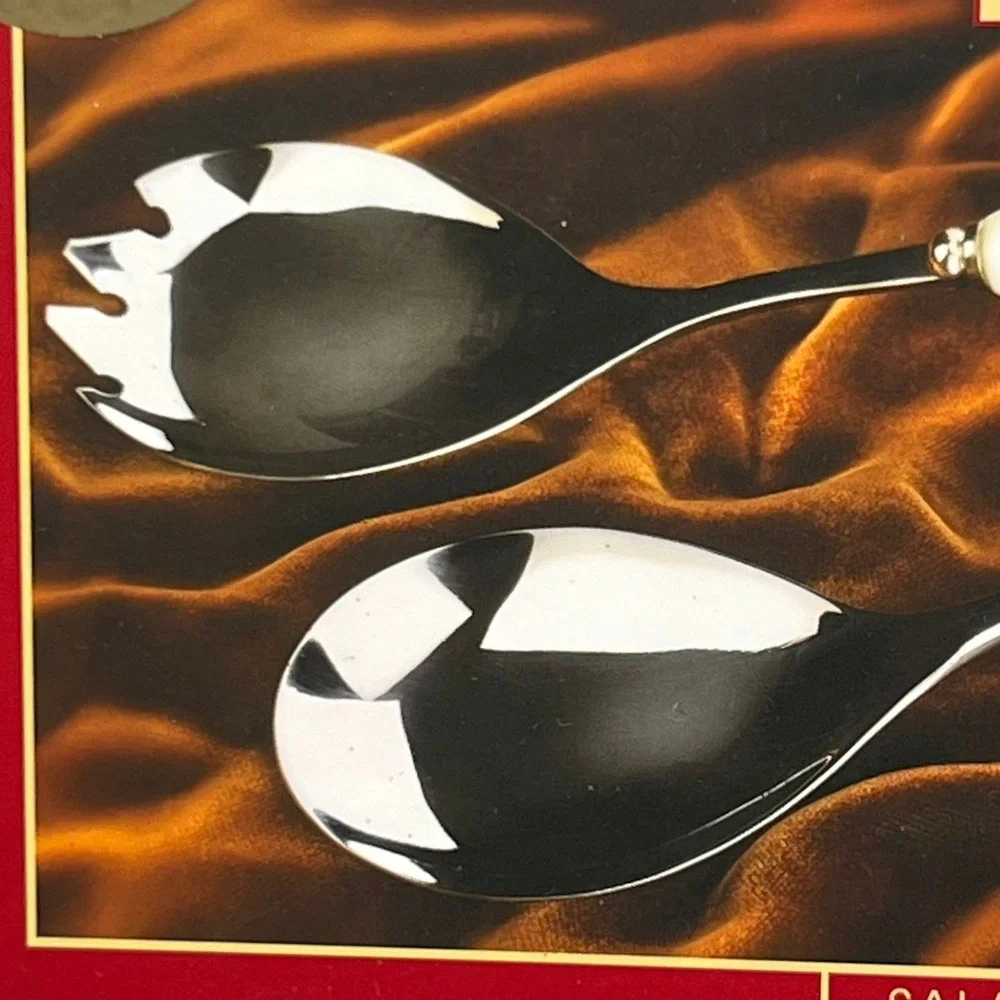 Spode Christmas Tree Salad Servers Unisex OS White Brand New Ceramic Handles